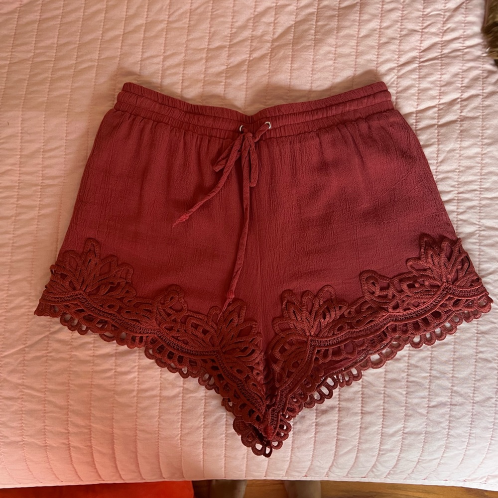 Flowy copper shorts, size small